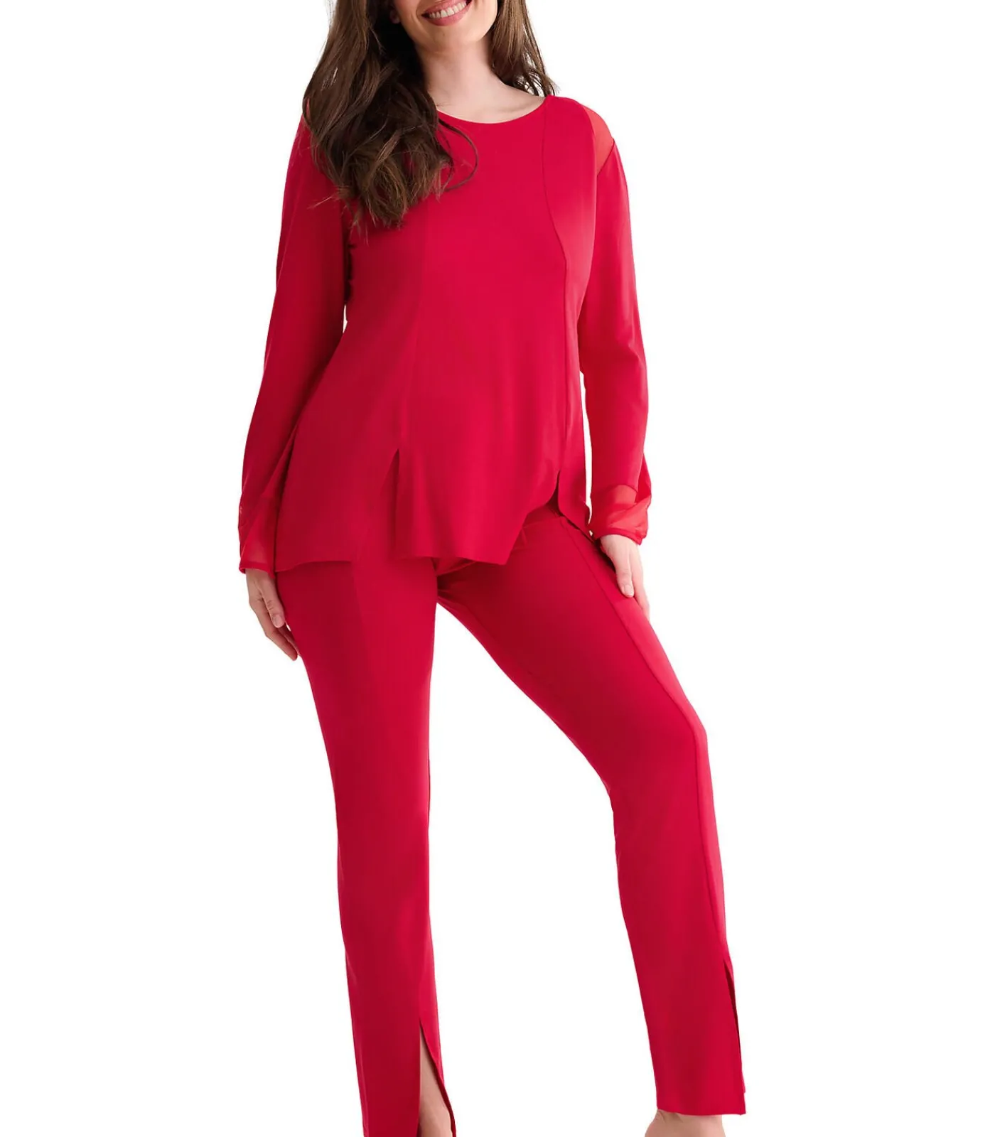 LISCA Pyjama met lange mouwen en uitlopende broek ROXANNE red Clearance