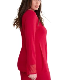 LISCA Pyjama met lange mouwen en uitlopende broek ROXANNE red Clearance