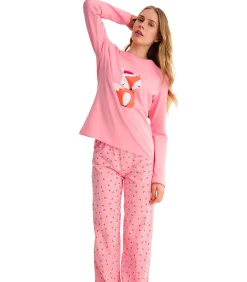 LISCA Pyjama rechte broek top M lang FOXY pink