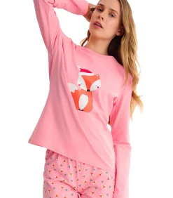 LISCA Pyjama rechte broek top M lang FOXY pink