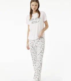 Koton Pyjama Set Korte Mouwen Katoen Bedrukt white Online
