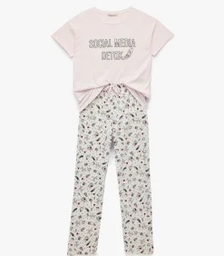Koton Pyjama Set Korte Mouwen Katoen Bedrukt white Online