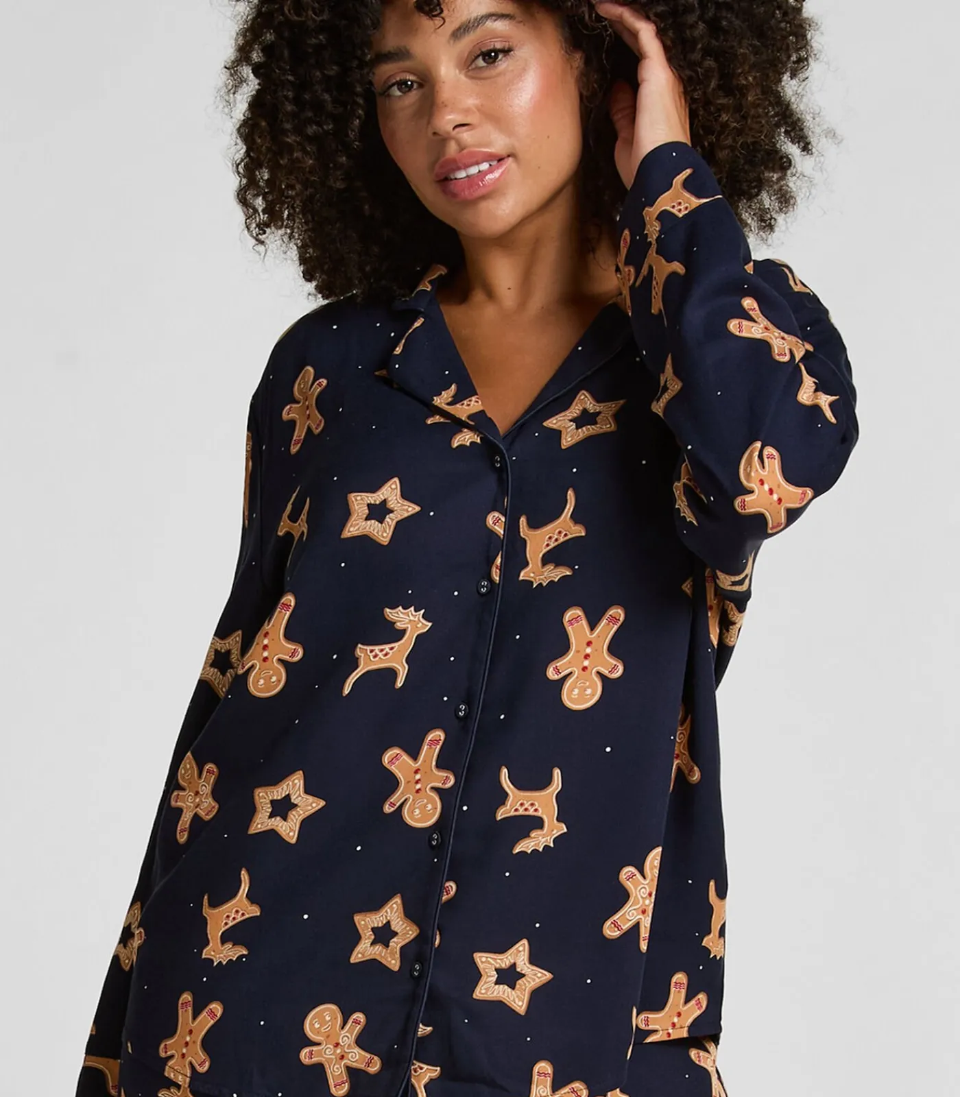 Hunkemöller Pyjamaset Gingerbread blue Outlet