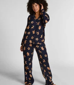 Hunkemöller Pyjamaset Gingerbread blue Outlet