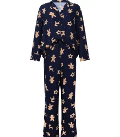 Hunkemöller Pyjamaset Gingerbread blue Outlet