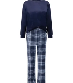 Hunkemöller Pyjamaset Velours blue Best