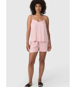 Les Lunes Pyjamashirt “BLOOM Sleep Camisole shiny” salmonPink New