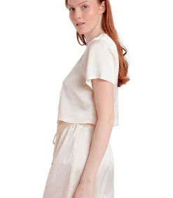 ADMAS Pyjamashort satijnen hemdje Sweet Luxe white Discount