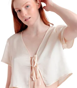 ADMAS Pyjamashort satijnen hemdje Sweet Luxe white Discount