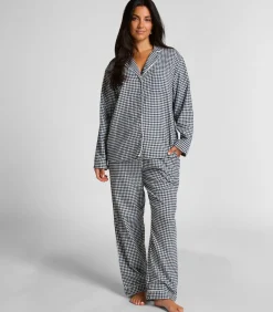 Hunkemöller Pyjamatop Flanel Essentials blue New