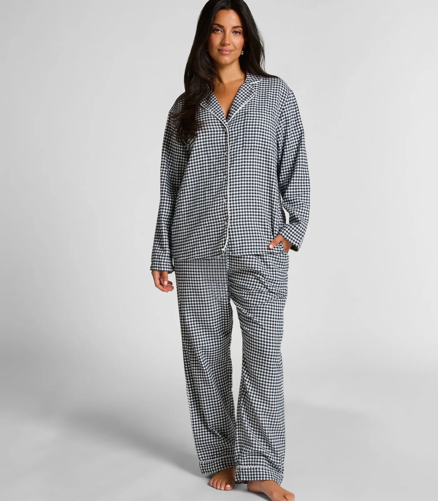 Hunkemöller Pyjamatop Flanel Essentials blue New