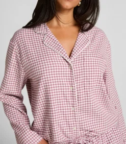 Hunkemöller Pyjamatop Flanel Essentials purple