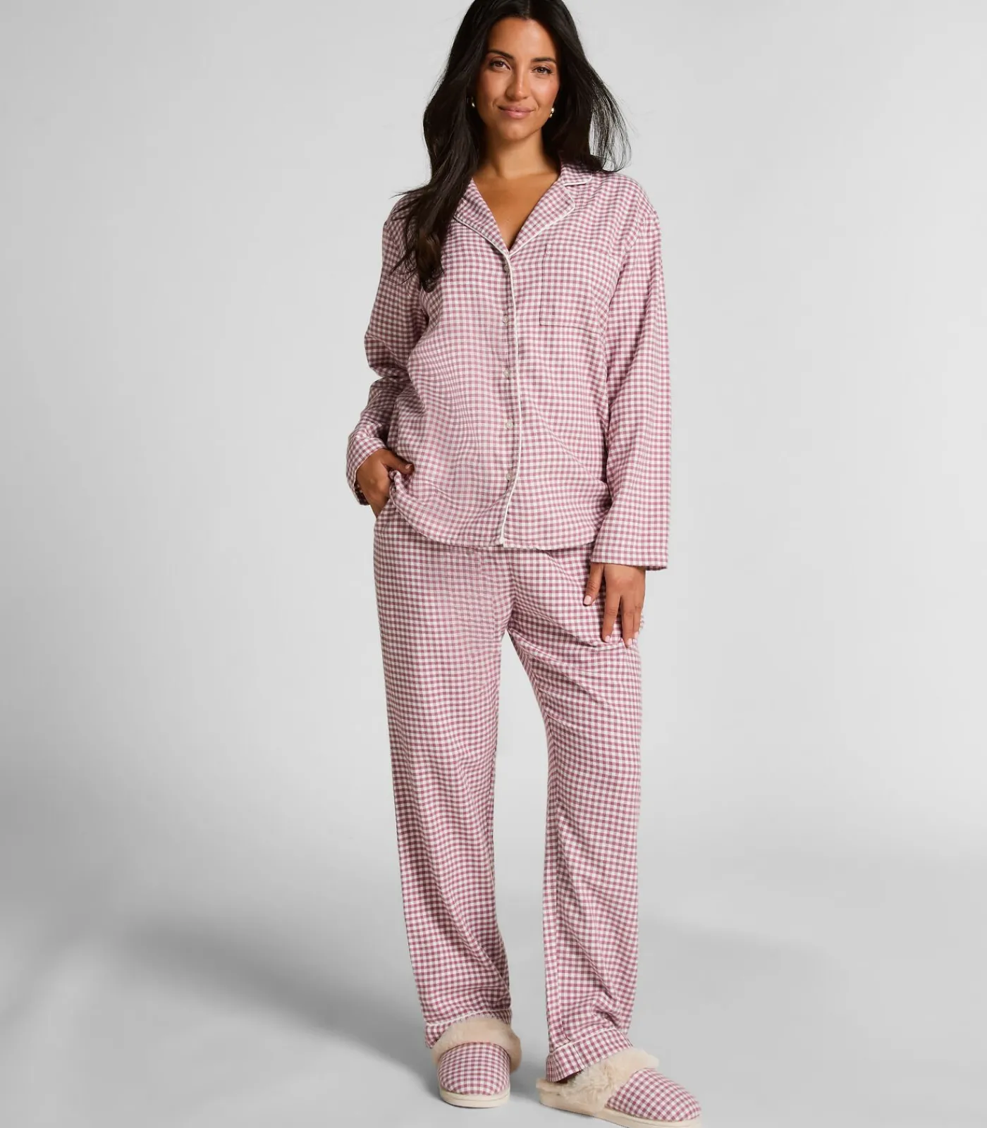 Hunkemöller Pyjamatop Flanel Essentials purple