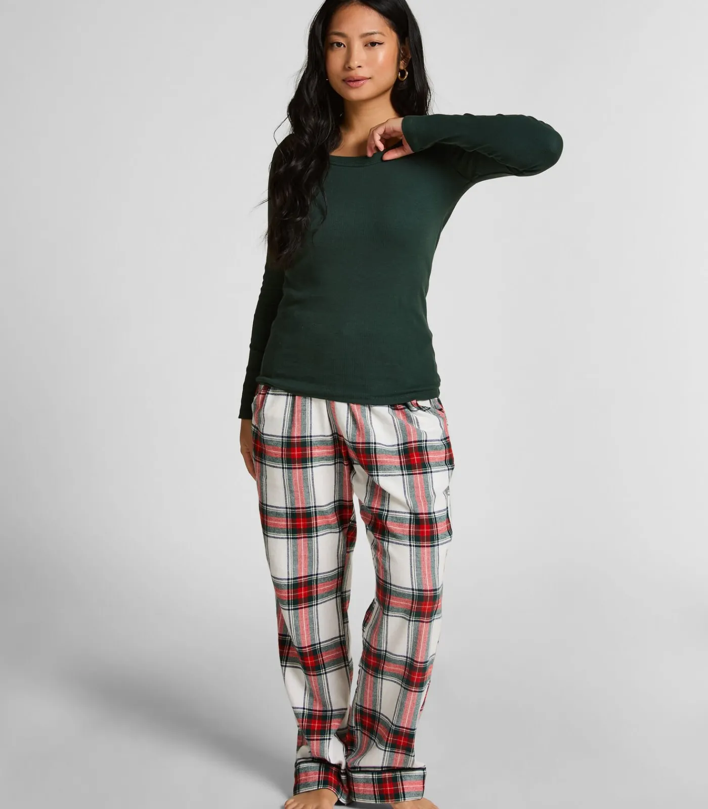 Hunkemöller Pyjamatop Katoen green Best