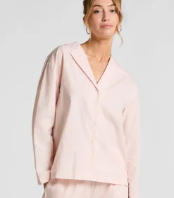 Hunkemöller Pyjamatop Katoen Poplin pink