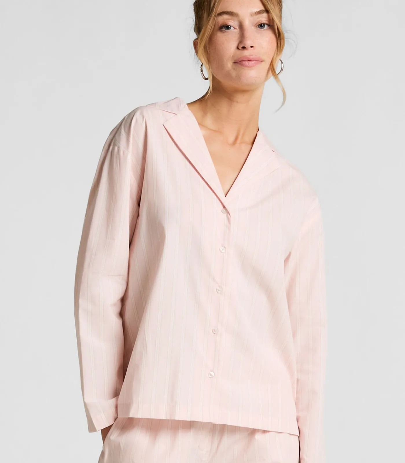 Hunkemöller Pyjamatop Katoen Poplin pink