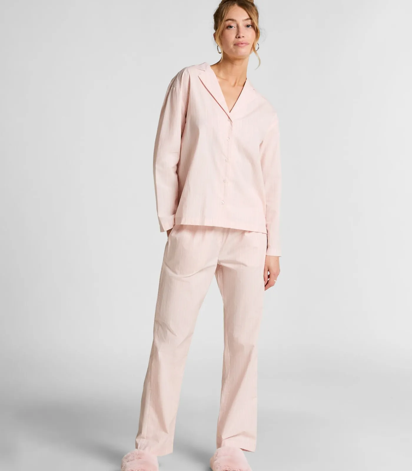 Hunkemöller Pyjamatop Katoen Poplin pink