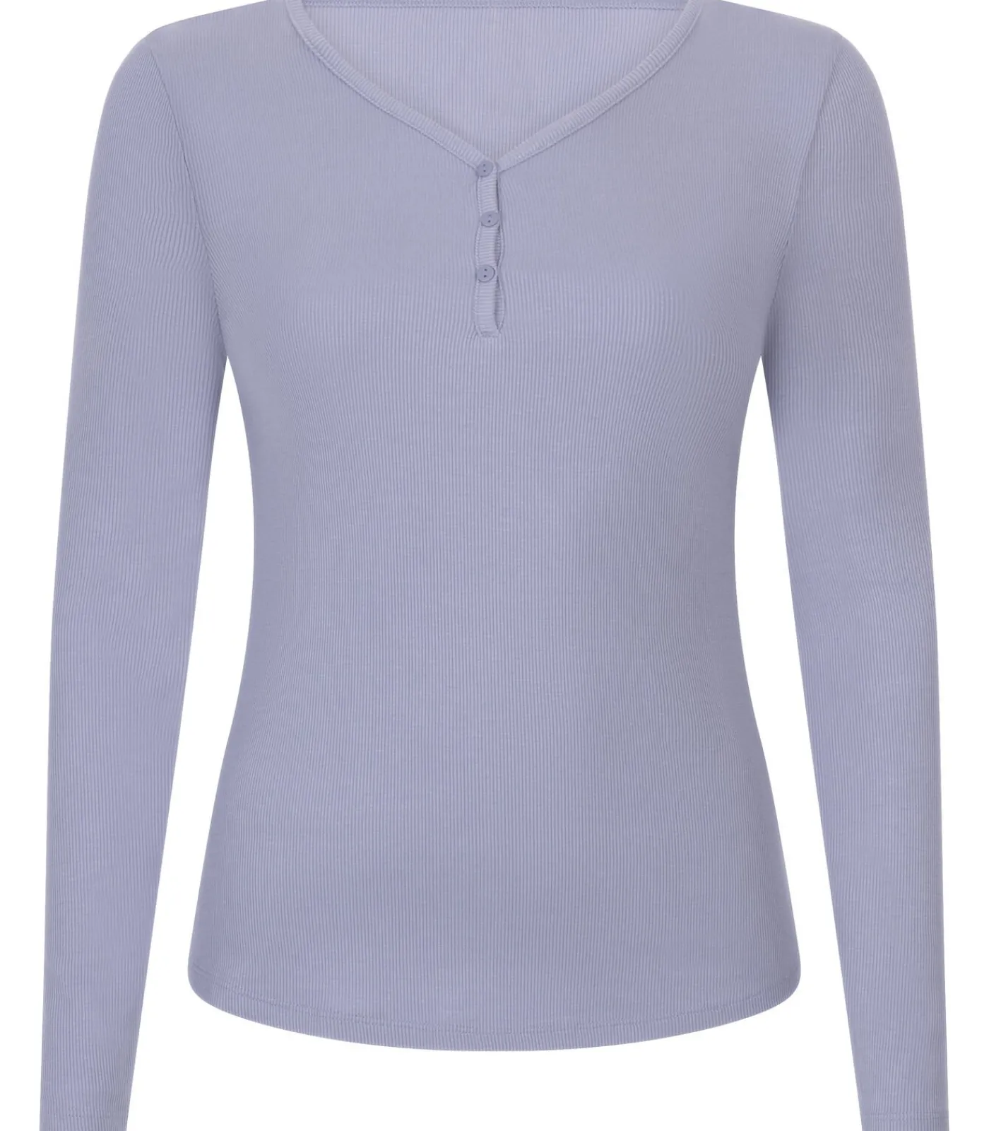 Hunkemöller Pyjamatop met lange mouwen Henley purple New