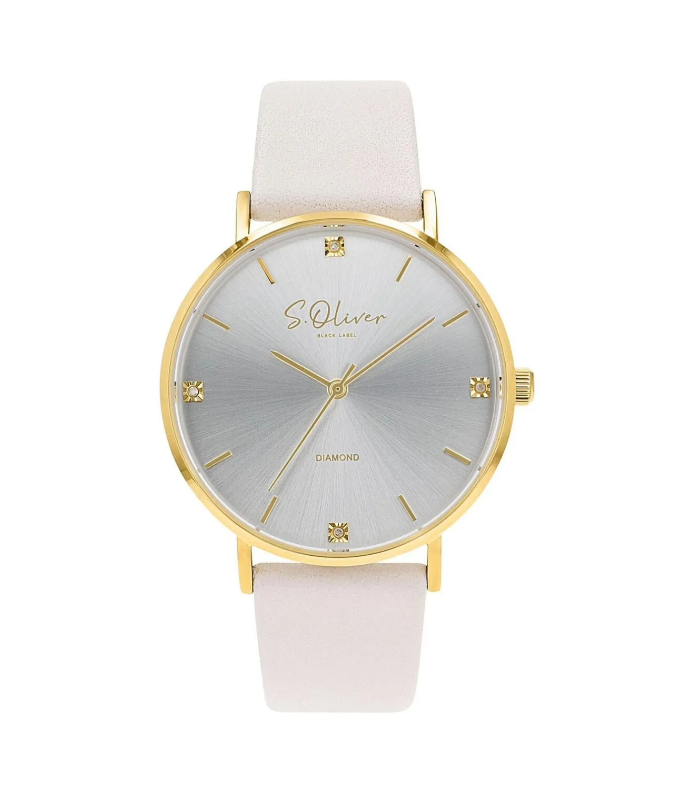 s.Oliver Quarzuhr voor dames, roestvrij staal | kunstleer gold Outlet