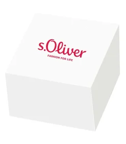 s.Oliver Quarzuhr voor dames, roestvrij staal | kunstleer gold Outlet