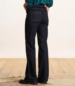 La Fée Maraboutée Raw bootcut jeans van organisch katoen darkBlue New