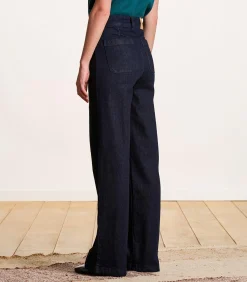 La Fée Maraboutée Rechte jeans met wijde pijpen van biologisch katoen darkBlue Sale