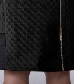 Smart & Joy Rechte rok van structuurfluweel en imitatiepaardenhaar black Outlet