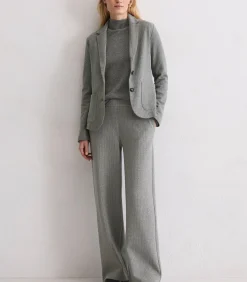 Marc O'Polo Regular blazer van krijtstreepjersey antraciteGrey Clearance