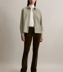 Marc O’Polo DENIM Regular geruite blouse met plooidetail darkGreen Clearance