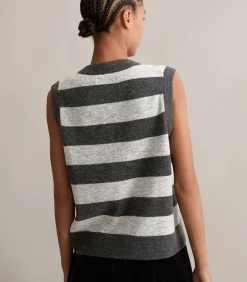 Marc O’Polo DENIM Regular gestreepte trui antraciteGrey Clearance