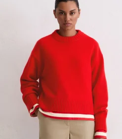 Marc O'Polo Regular kasjmier trui red Best