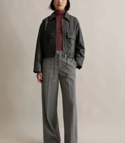 Marc O’Polo DENIM Regular leren jack in schuurstijl black Best