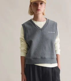 Marc O’Polo DENIM Regular sweat-trui in college-stijl antraciteGrey Discount