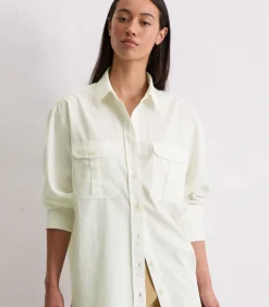 Marc O'Polo Relaxte blouse van fijn ribfluweel white Sale