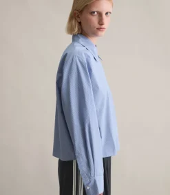 Marc O’Polo DENIM Relaxte cropped geruite blouse blue Outlet