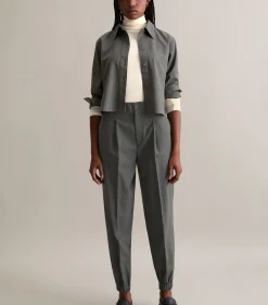 Marc O’Polo DENIM Relaxte cropped krijtstreepbroek antraciteGrey Sale