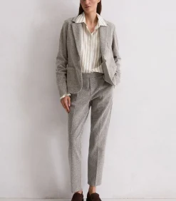 Marc O'Polo Relaxte jersey tweed blazer beige Outlet