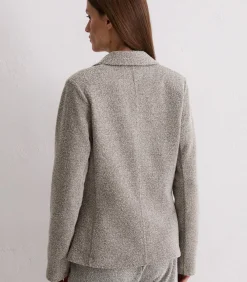 Marc O'Polo Relaxte jersey tweed blazer beige Outlet