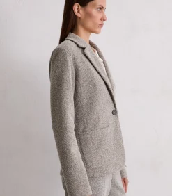 Marc O'Polo Relaxte jersey tweed blazer beige Outlet