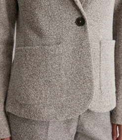 Marc O'Polo Relaxte jersey tweed blazer beige Outlet
