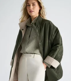Marie Méro Reversible jasje in khaki en beige oliveGreen Online