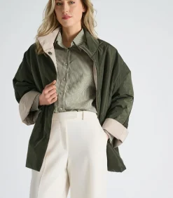 Marie Méro Reversible jasje in khaki en beige oliveGreen Online