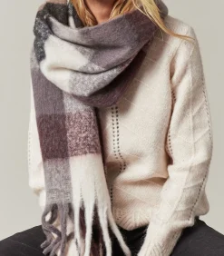 Deeluxe REYA - Volumineuze geruite sjaal lightBrown