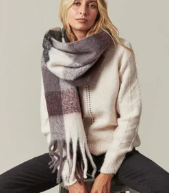 Deeluxe REYA - Volumineuze geruite sjaal lightBrown