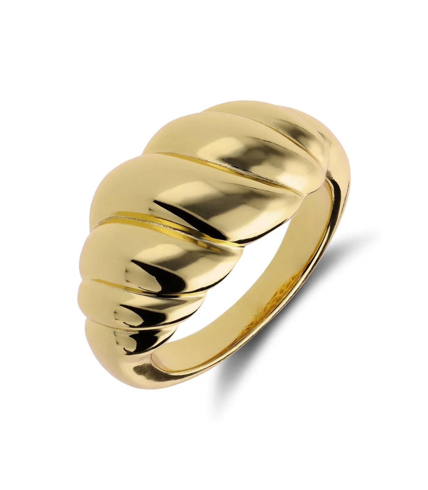 Lucardi Ring 925 Zilver - Croissant gold New