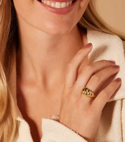 Lucardi Ring 925 Zilver - Croissant gold New