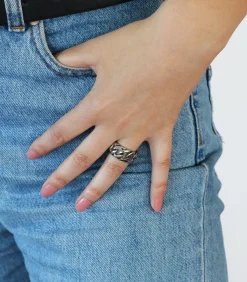 Lucardi Ring 'Belgrado' Staal - zilverkleurig silver Hot