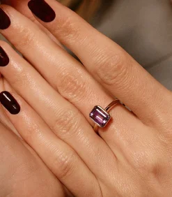 MES BIJOUX Ring "Classy Améthyste" Geelgoud gold New