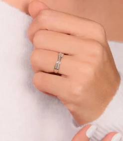 MES BIJOUX Ring "Croce" Goud en Diamanten silver Clearance
