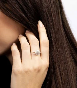 MES BIJOUX Ring 'Darwin Topaze' witgoud en diamanten silver Clearance